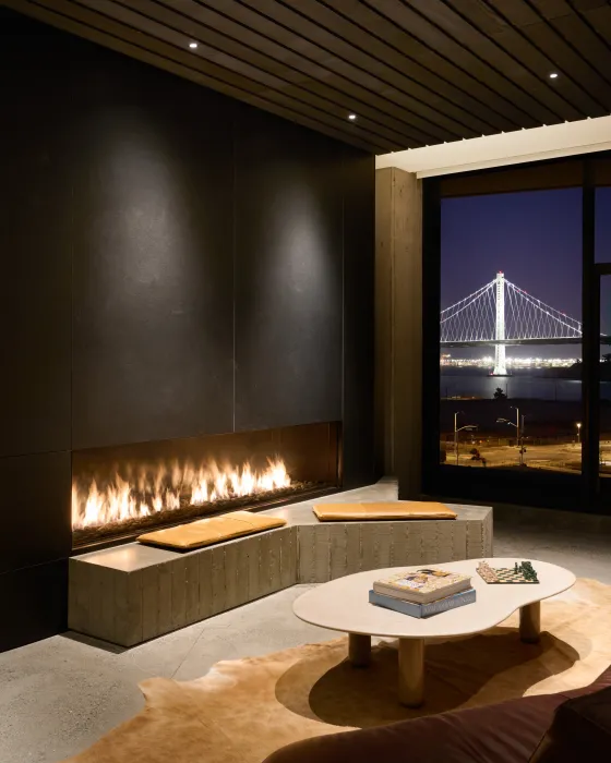 Resident lounge at Isle House on Treasure Island in San Francisco.