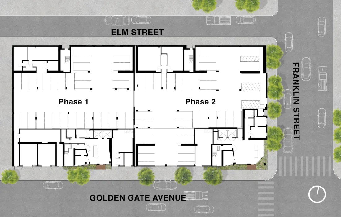 Level two site plan for 750 Golden Gate.
