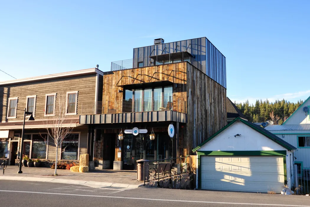 Exterior view of Truckee Prototype Mixed-Use Townhouse in Truckee, California.