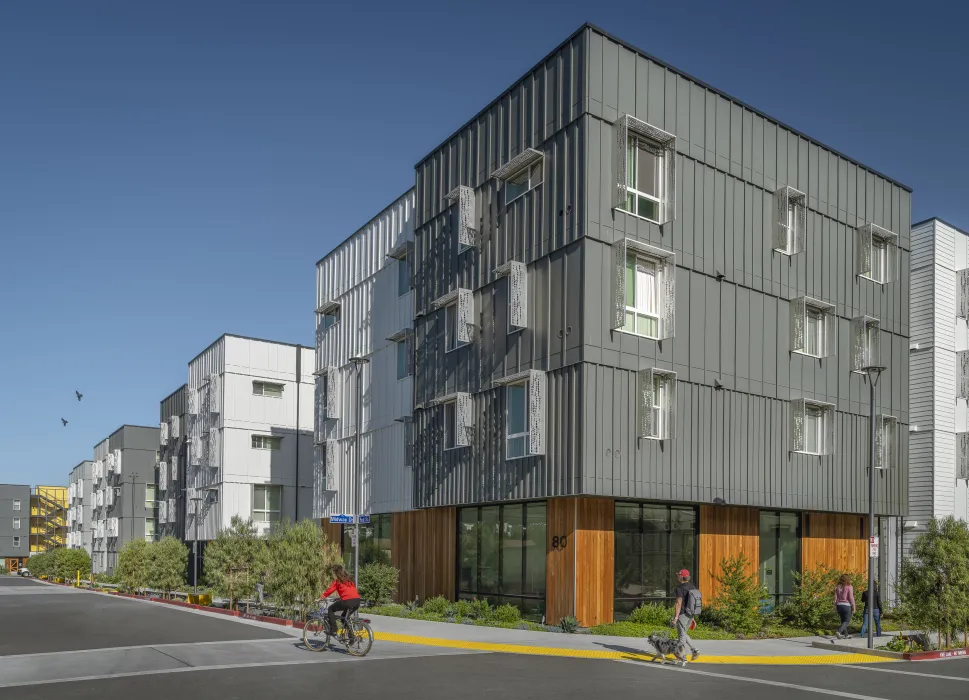 Exterior corner street view of 88 Park Street at Midway Village.