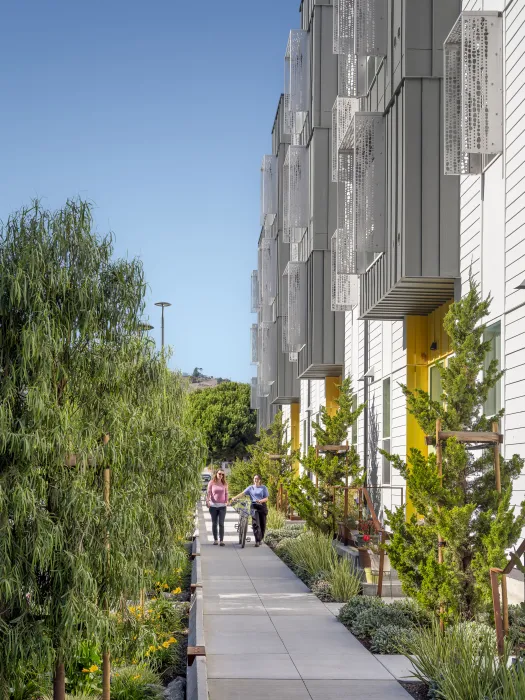 Exterior sidewalk view of 88 Park Street at Midway Village.