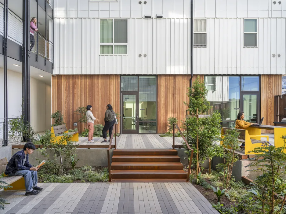 Courtyard at 88 Park Street at Midway Village.