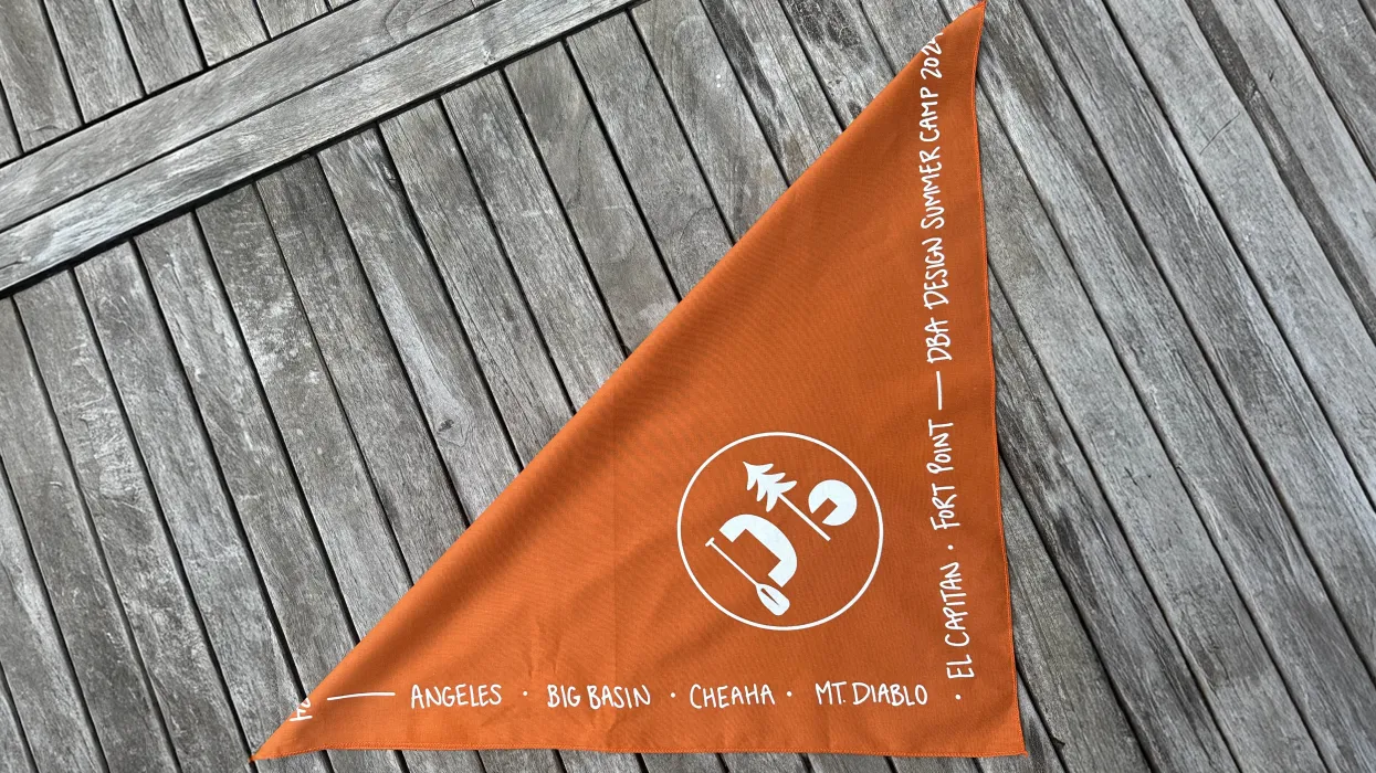 Bandana with the DB logo on it.