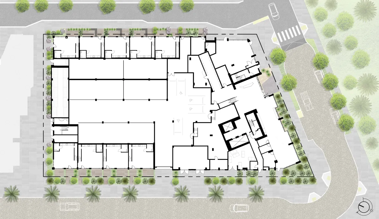 Level one site plan for Isle House in San Francisco. 