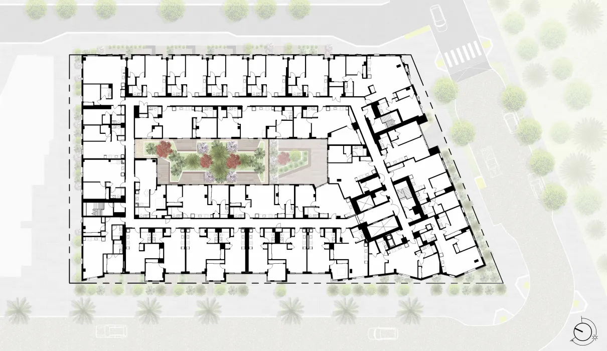 Level three floor plan for Isle House in San Francisco. 