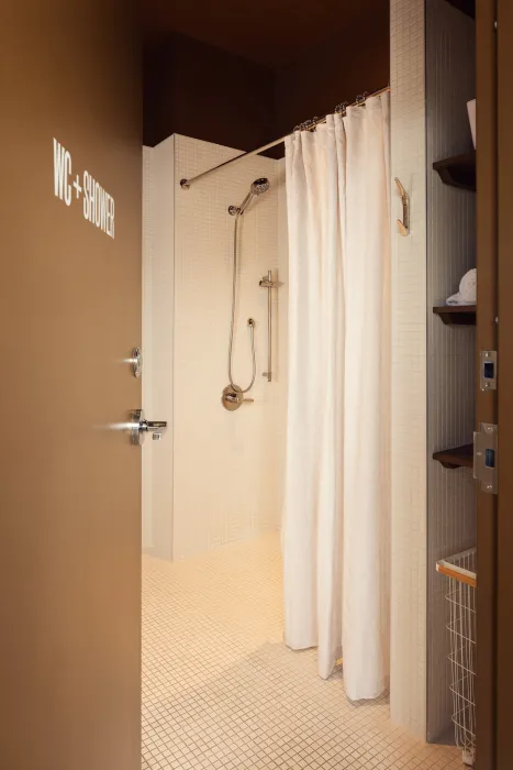 Shower in the Supertone locker room.