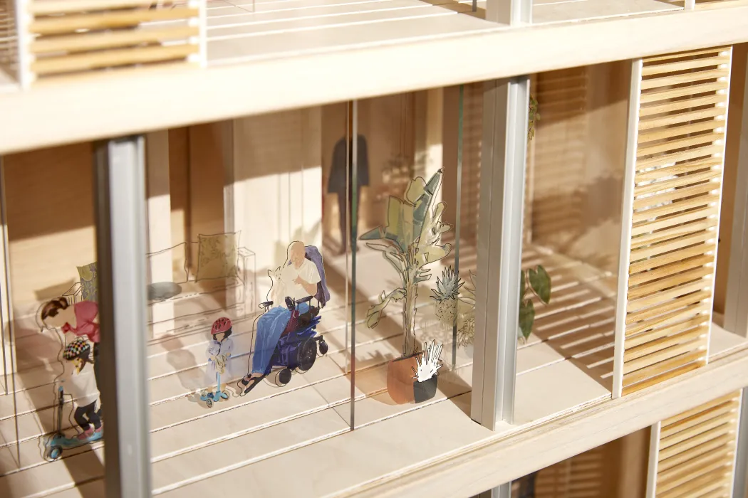 Product photography of architectural model, detail