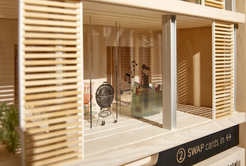 Product photography of architectural model, detail