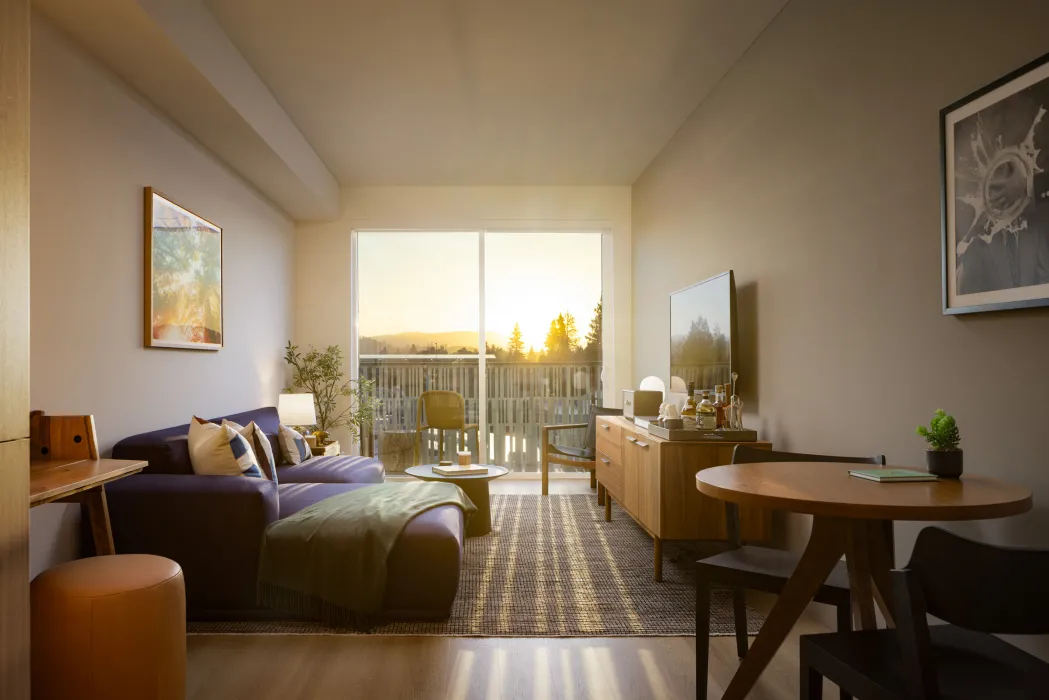 Unit living room at Felix.