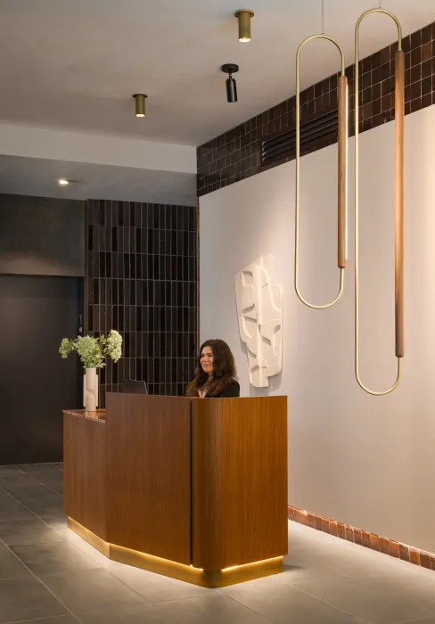 Lobby reception desk.