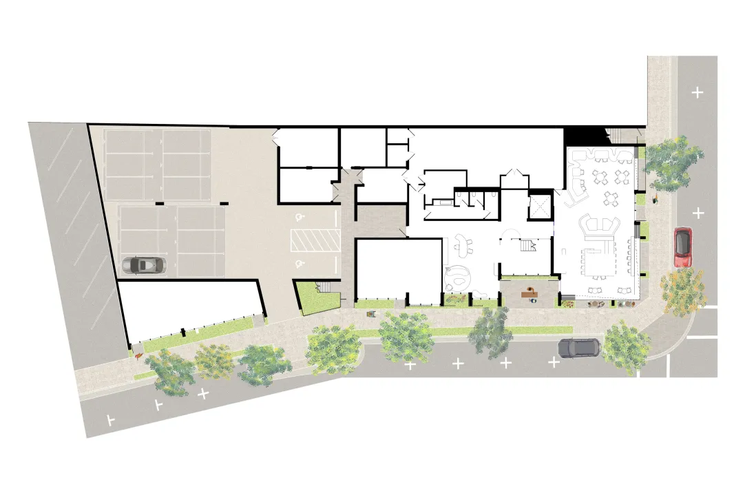 Level one floor plan for HH Residences.