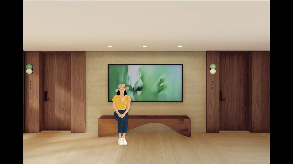 Interior rendering of a typical suite unit entry at HH Residences.