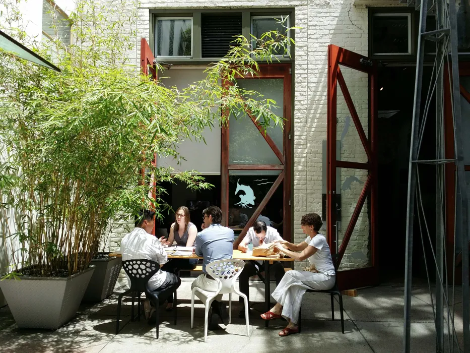 Courtyard at the clock tower lofts.