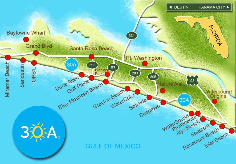 map of 30A