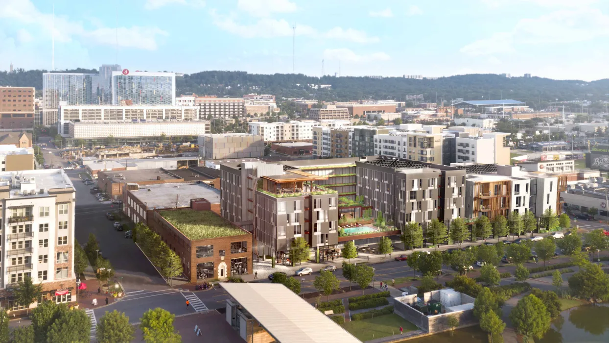 Rendering of Parkside Hotel.