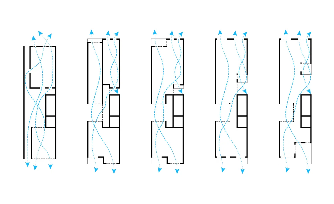These diagrams show anticipated air flow through units