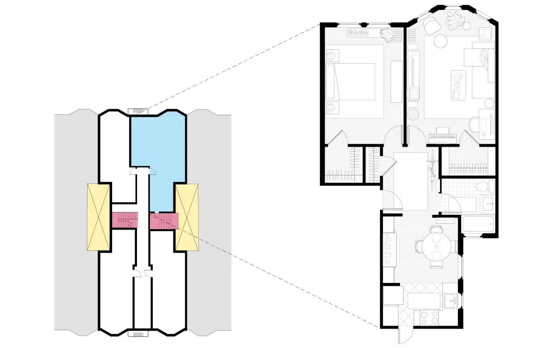 Plan view of apartment home