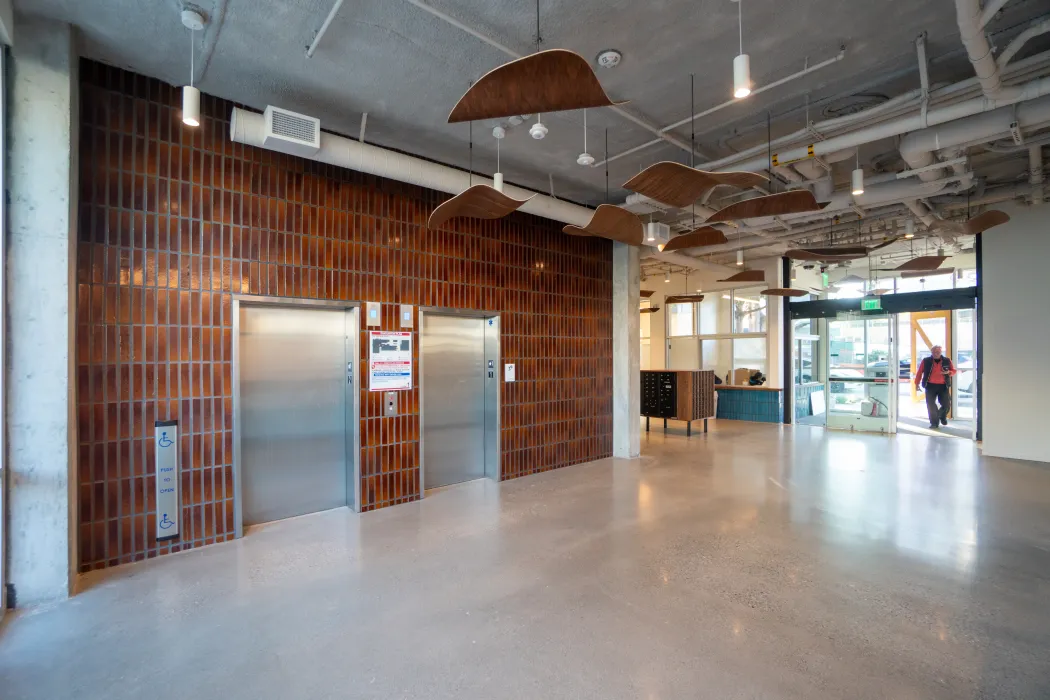 Common areas with elevators off entry
