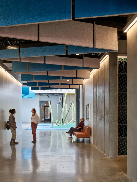 Hallway view with sofa