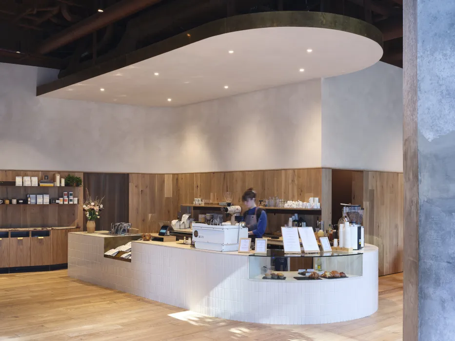 The ordering counter at the center of the space