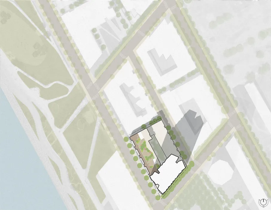 Site plan of apartment building on Treasure Island