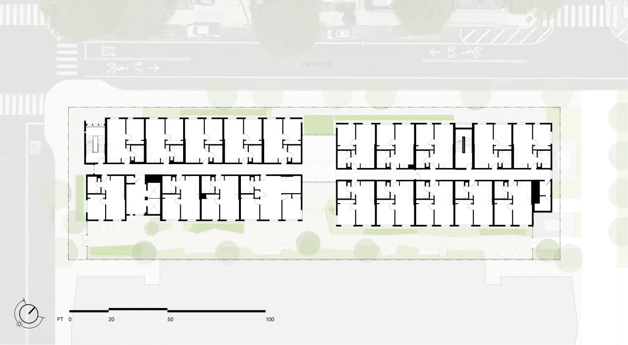 Ground floor plans of Trillium Senior Housing